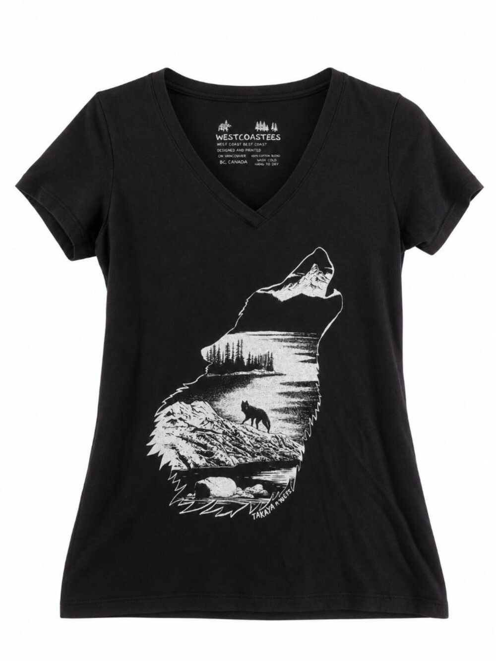 Graphic T-Shirt, Westcoastees, Takaya Lone Wolf Graphic, Black, US Small
